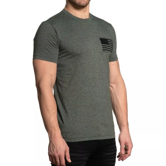 AFFLICTION FD NOWHERE Men's Military Green Biker M - Picture 3 of 5